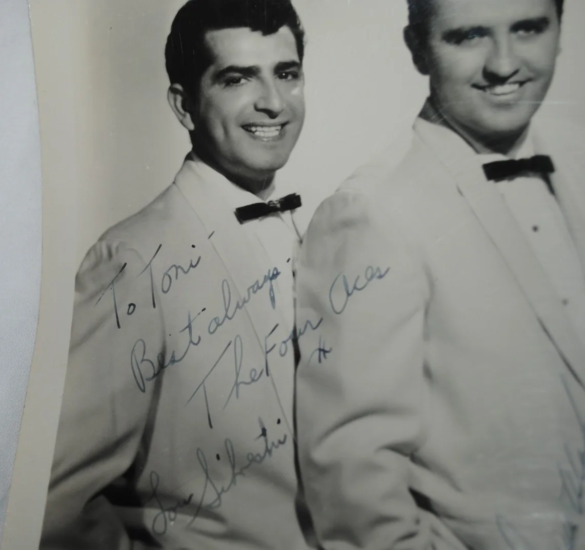 The Four Aces, vintage promotional 8x10 photo, SIGNED BY ALL 4, personalized, изображение 2
