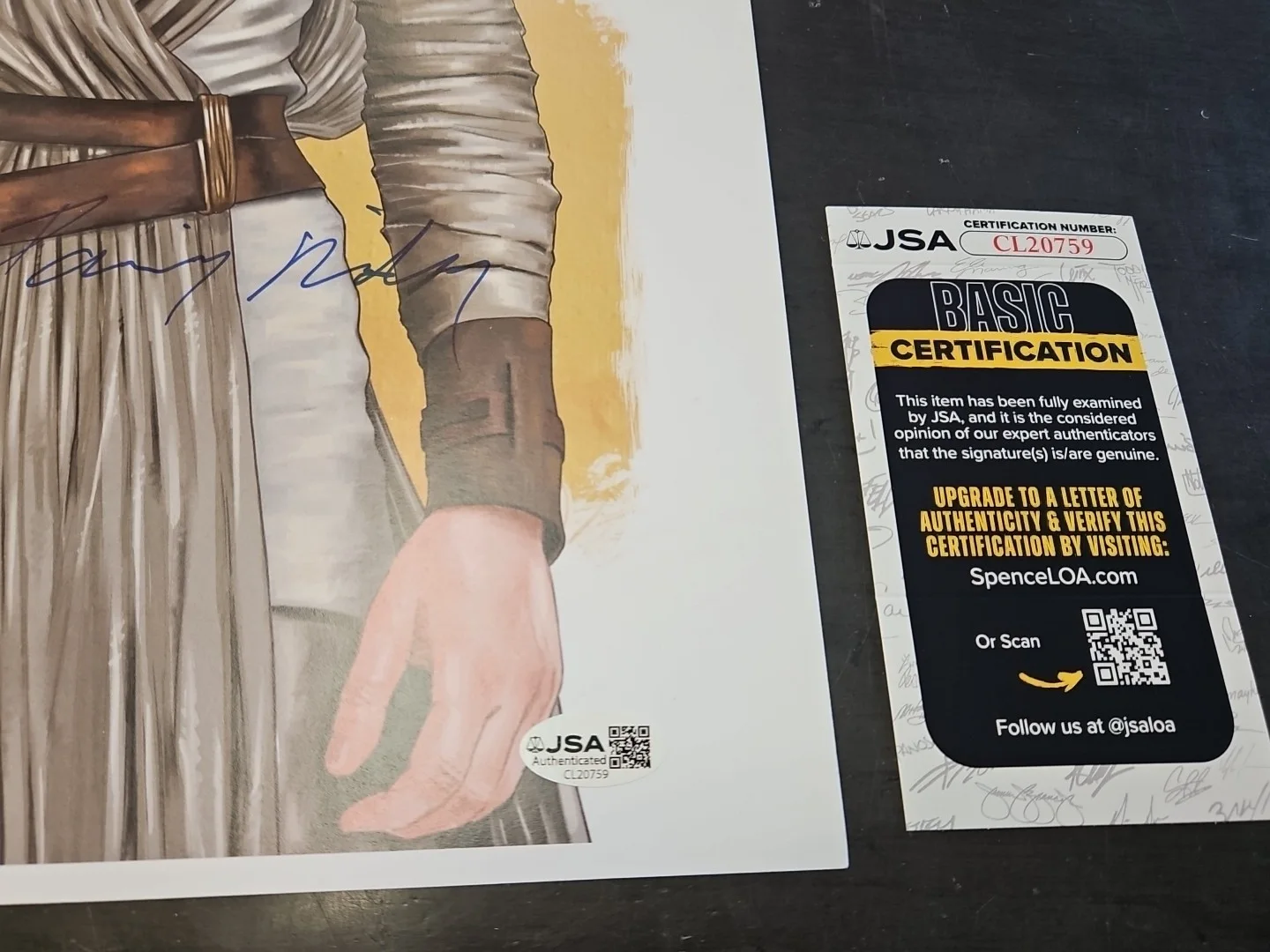 DAISY RIDLEY SIGNED 13x19 STAR WARS LITHOGRAPH PHOTO JSA COA - T. Santiago 1-16, изображение 4