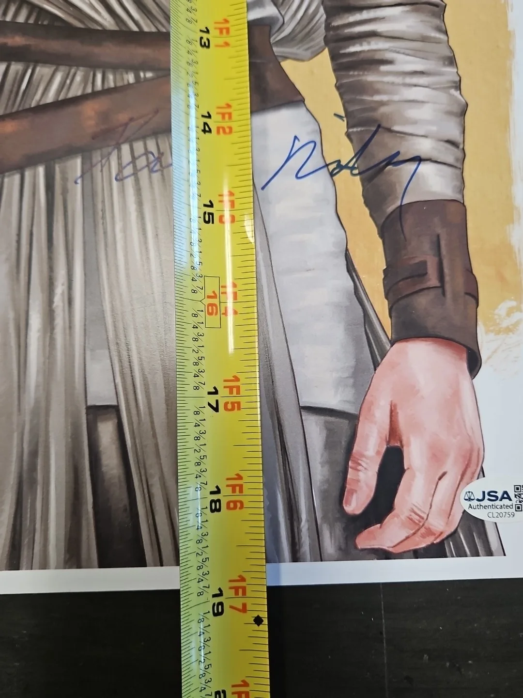 DAISY RIDLEY SIGNED 13x19 STAR WARS LITHOGRAPH PHOTO JSA COA - T. Santiago 1-16, изображение 5