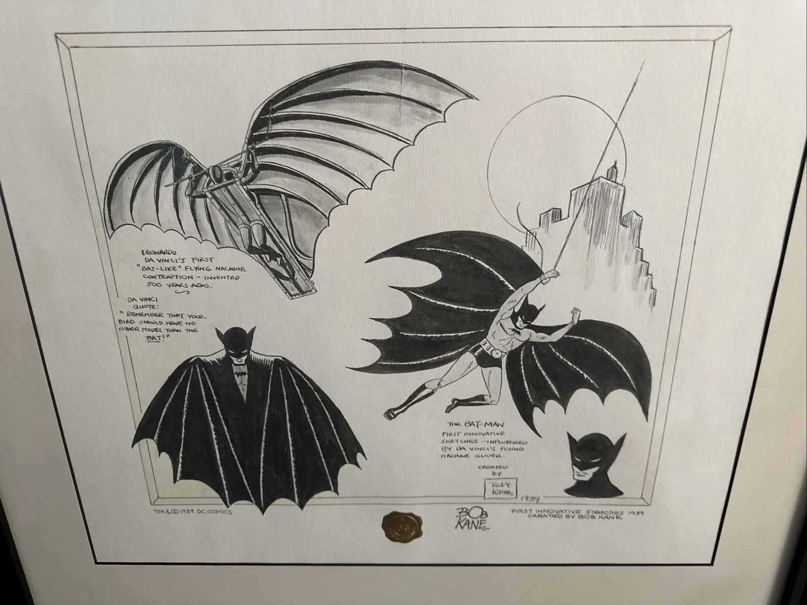 Bob Kane Batman Signed Autograph Autographed Lithograph! Framed Auto Nice!, image 5