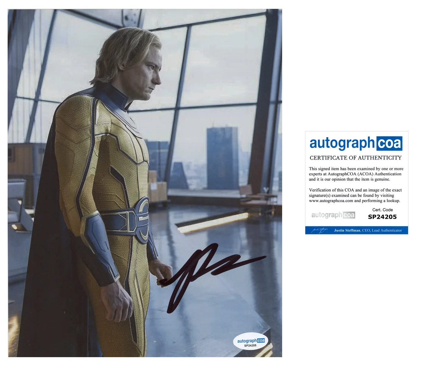 Lewis Pullman — Lewis Pullman Signed Autographed THUNDERBOLTS SENTRY 8x10 Photo PROOF ACOA A