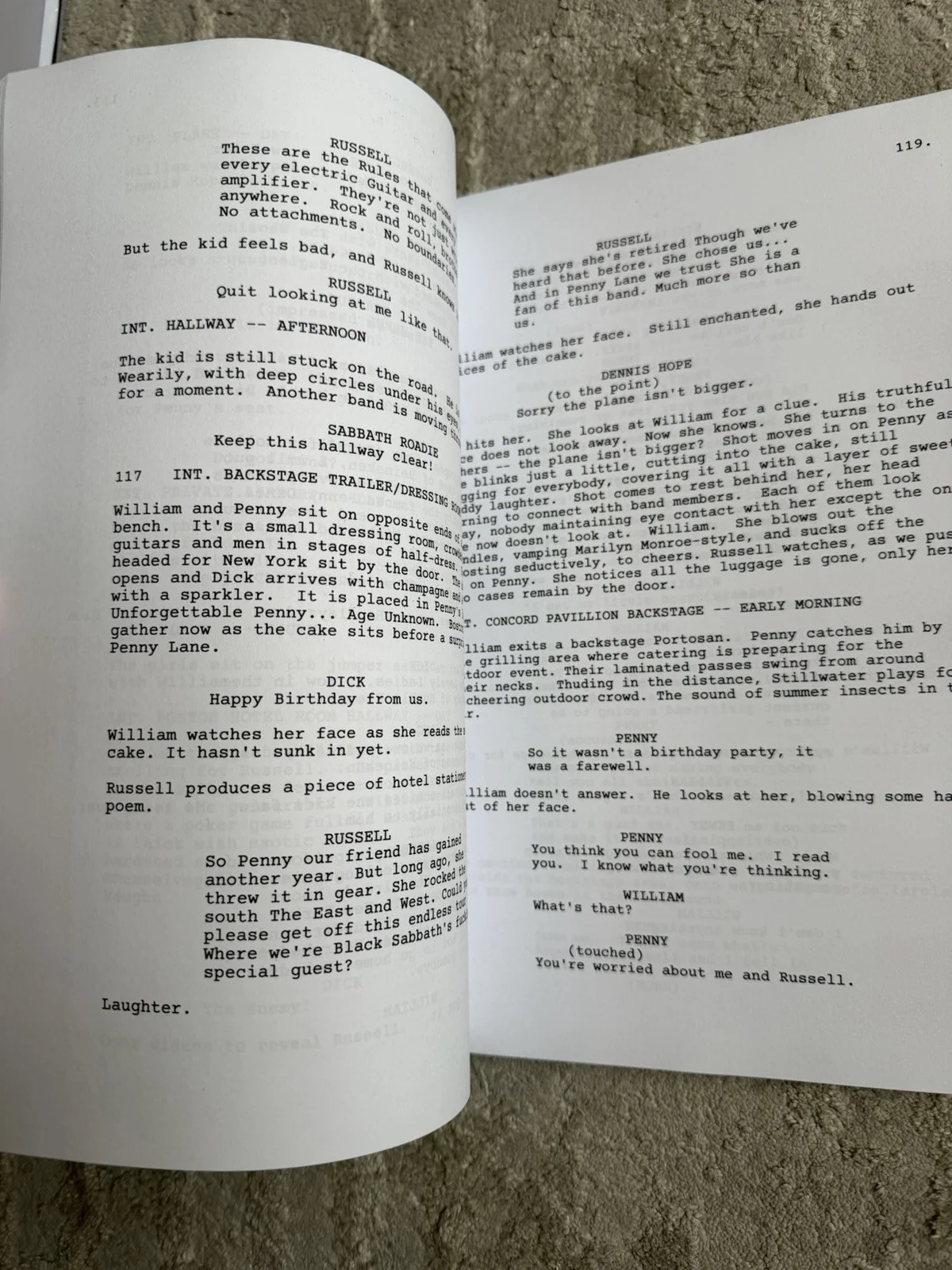 Almost Famous SIGNED Script - Crowe, Hudson, Crudup - BAS, изображение 4