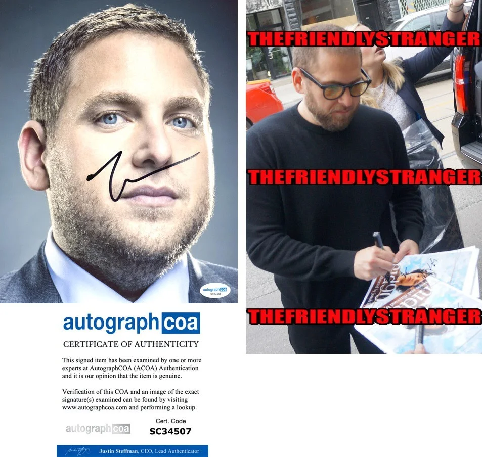JONAH HILL — Jonah Hill signed Autographed 8x10 Photo PROOF 21 JUMP STREET Superbad ACOA COA