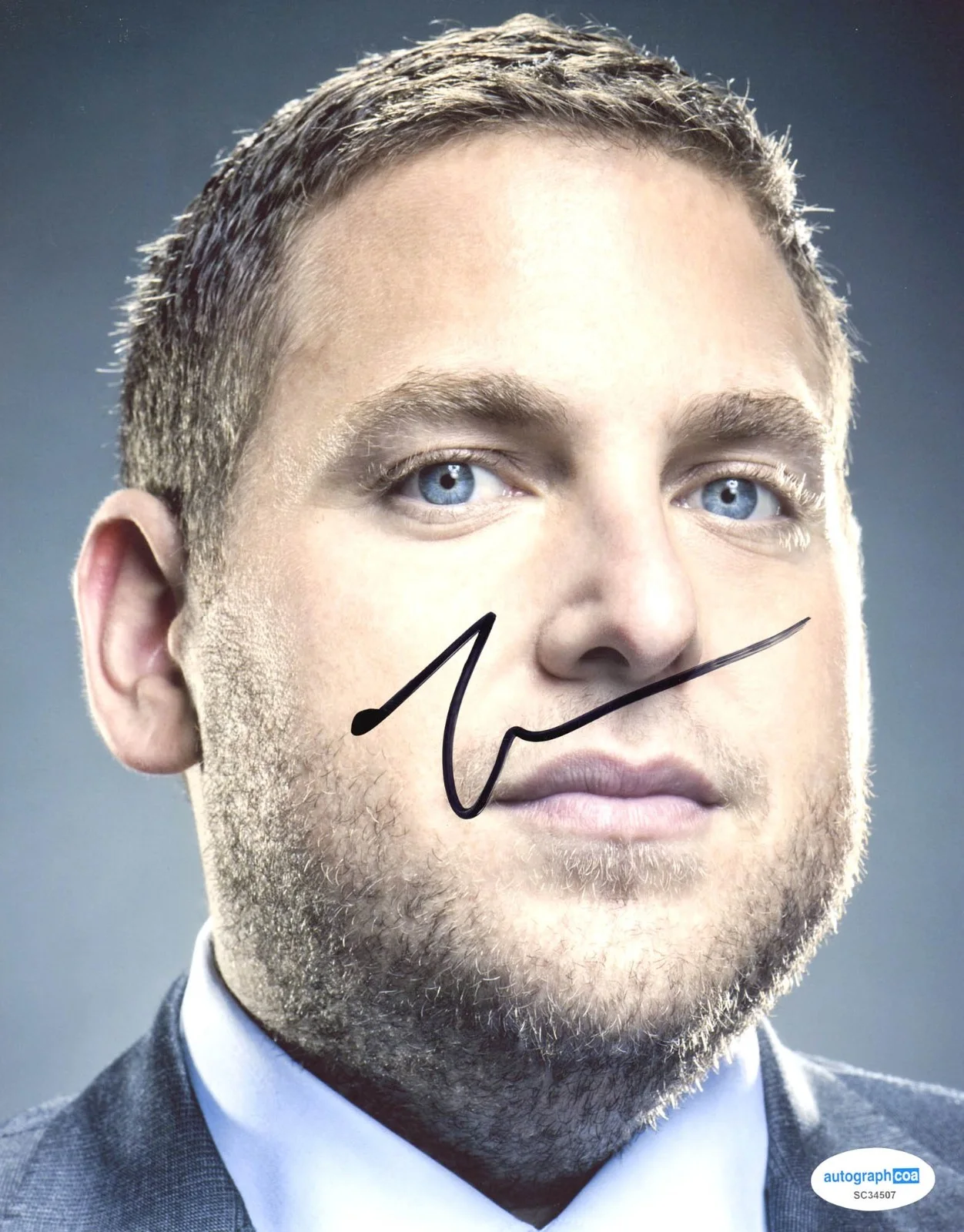JONAH HILL — Jonah Hill signed Autographed 8x10 Photo PROOF 21 JUMP STREET Superbad ACOA COA, изображение 3