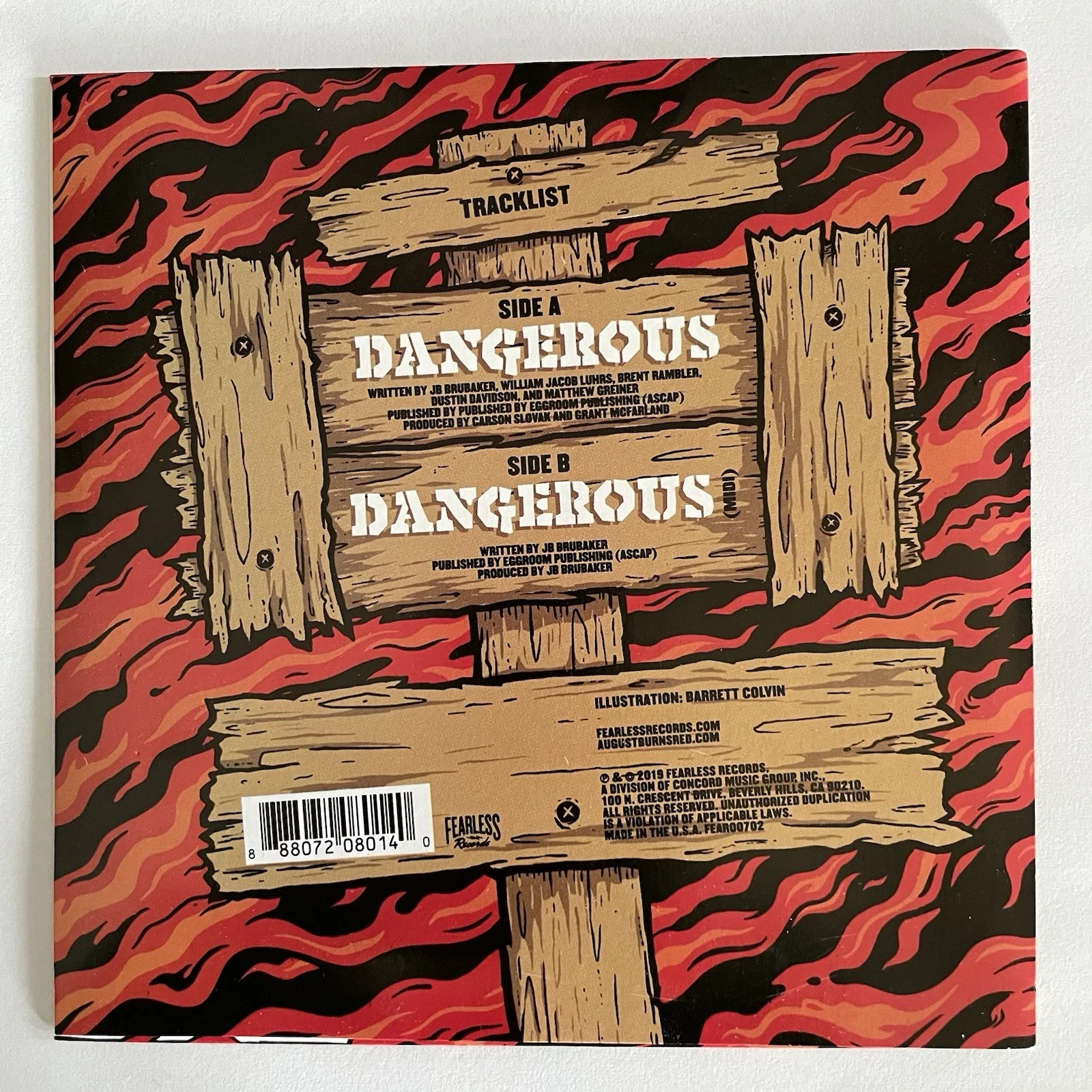 Metalcore Band AUGUST BURNS RED Single Dangerous SIGNED 7" Vinyl black tested, image 3