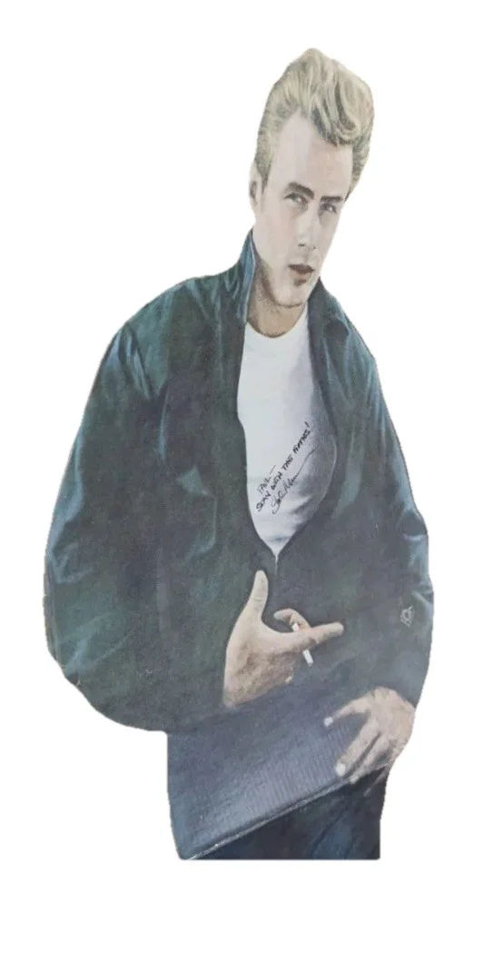 Sal Mineo — James Dean Full Size Cutout Autographed By Sal Mineo, Vintage Authentic Auto.!, image 3