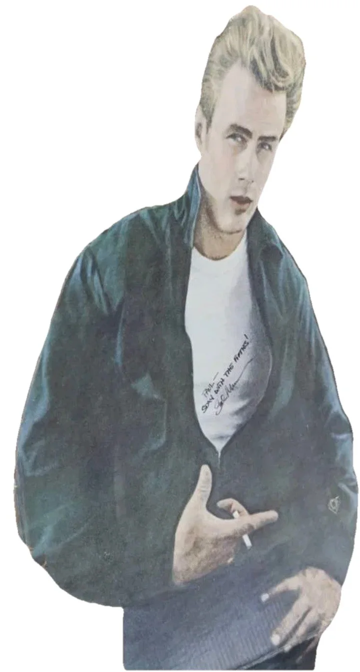 Sal Mineo — James Dean Full Size Cutout Autographed By Sal Mineo, Vintage Authentic Auto.!, image 5