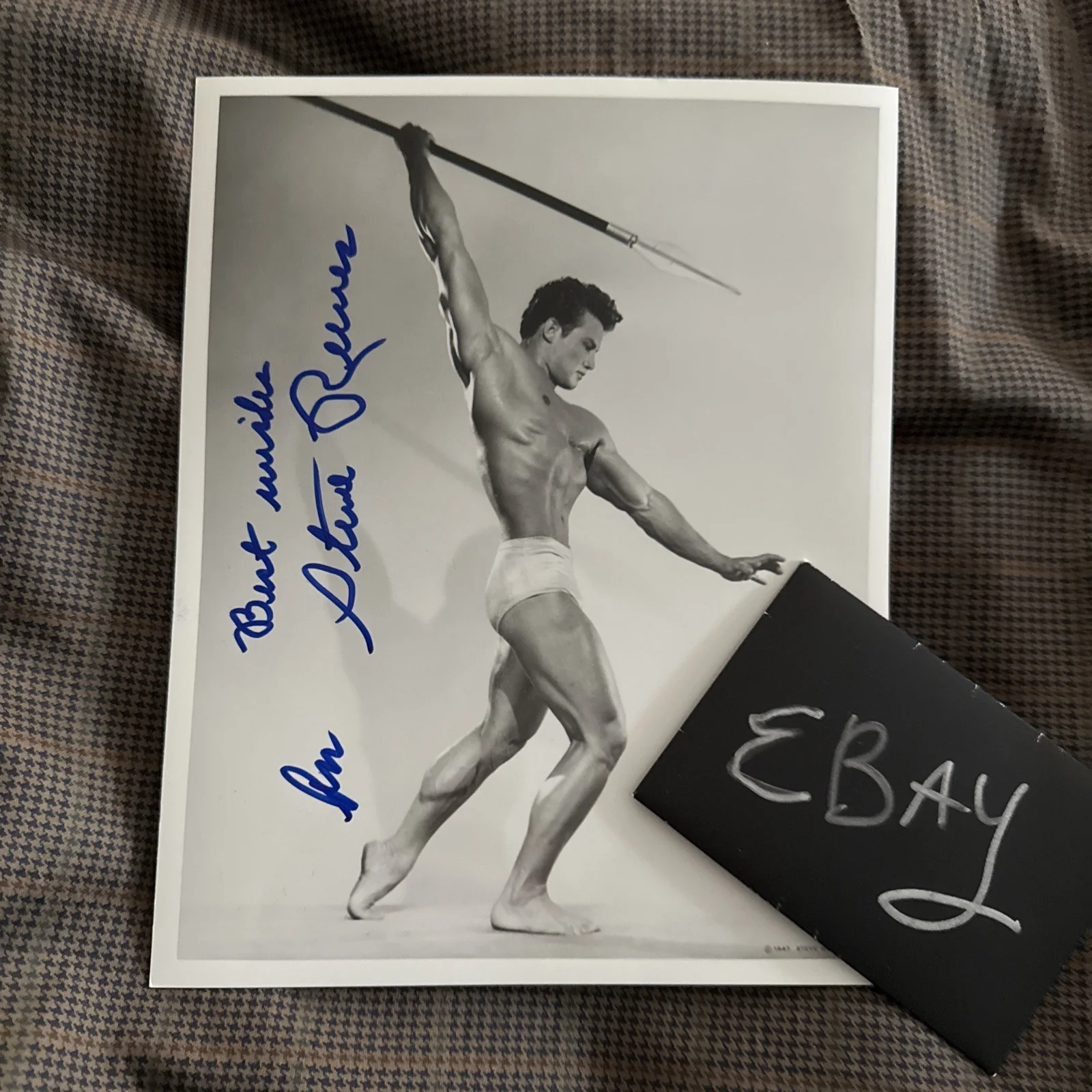 Steve Reeves SIGNED PHOTO Bodybuilder PSA COA Mr. America Universe 1947 Photo, изображение 3