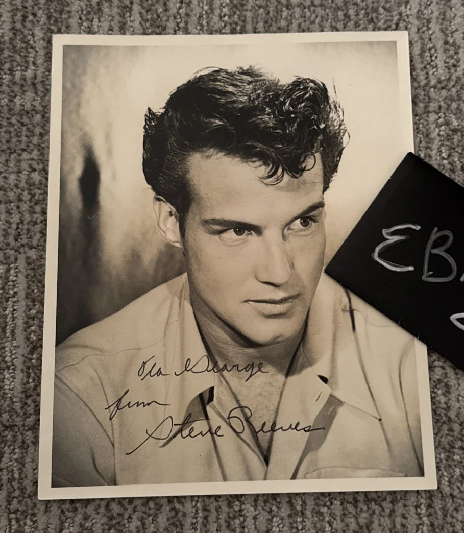 Steve Reeves SIGNED PHOTO Bodybuilder PSA COA Mr. America Universe Cardstock, image 2
