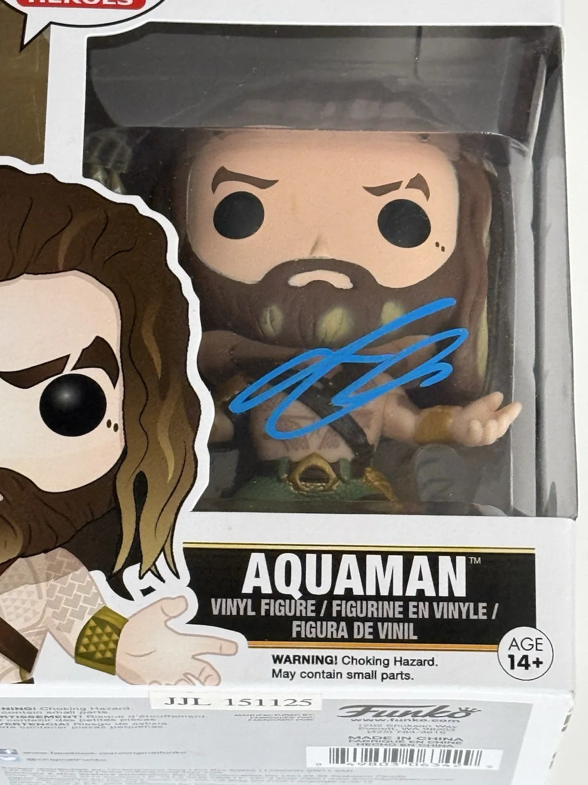 Jason Momoa — Jason Momoa signed Aquman Batman vs Superman Funko Pop #87 Beckett BAS autograph, image 2