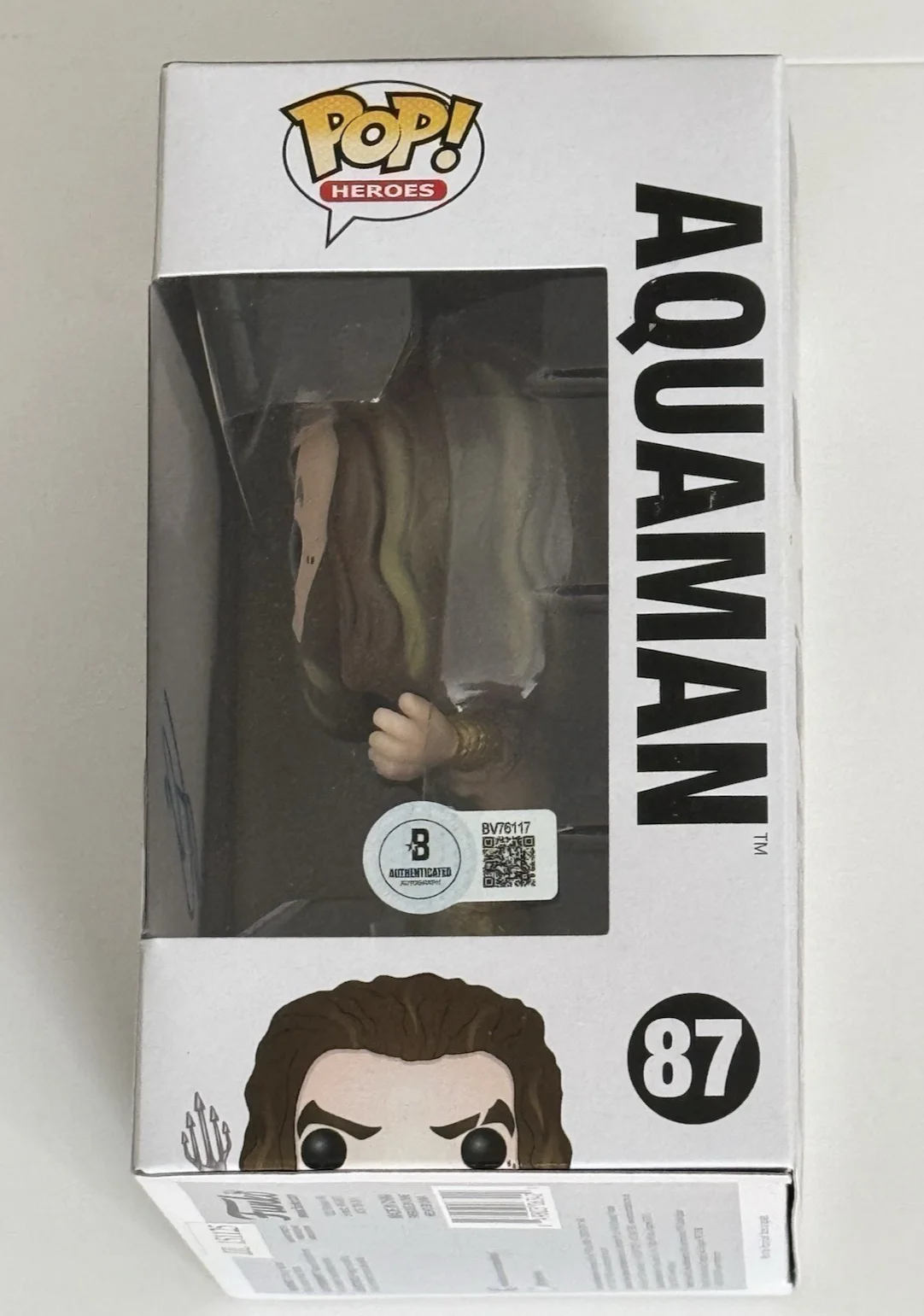 Jason Momoa — Jason Momoa signed Aquman Batman vs Superman Funko Pop #87 Beckett BAS autograph, image 5