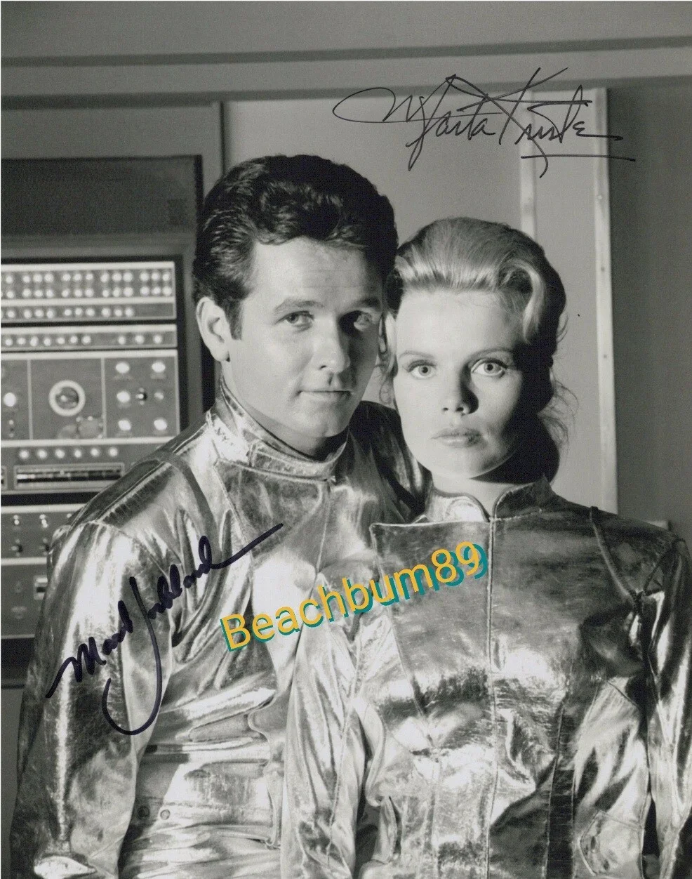 Mark Goddard and Marta Kristen — TV's "Lost In Space" MARK GODDARD & MARTA KRISTAN Signed 8x10 B&W Photo W/COA