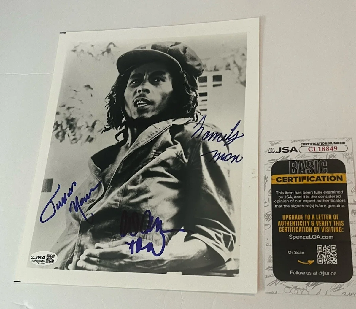 Bob Marley Signed 8X10 Wailors Family Man Barrett Junior Marvin Al Anderson JSA, изображение 2