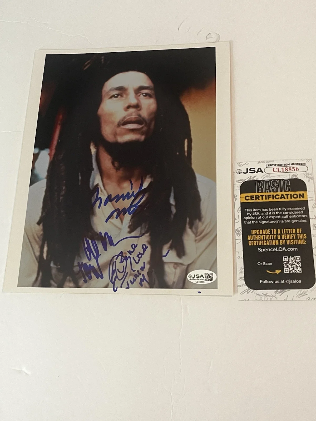 Bob Marley Signed 8X10 Wailors Family Man Barrett Junior Marvin Al Anderson JSA, изображение 2