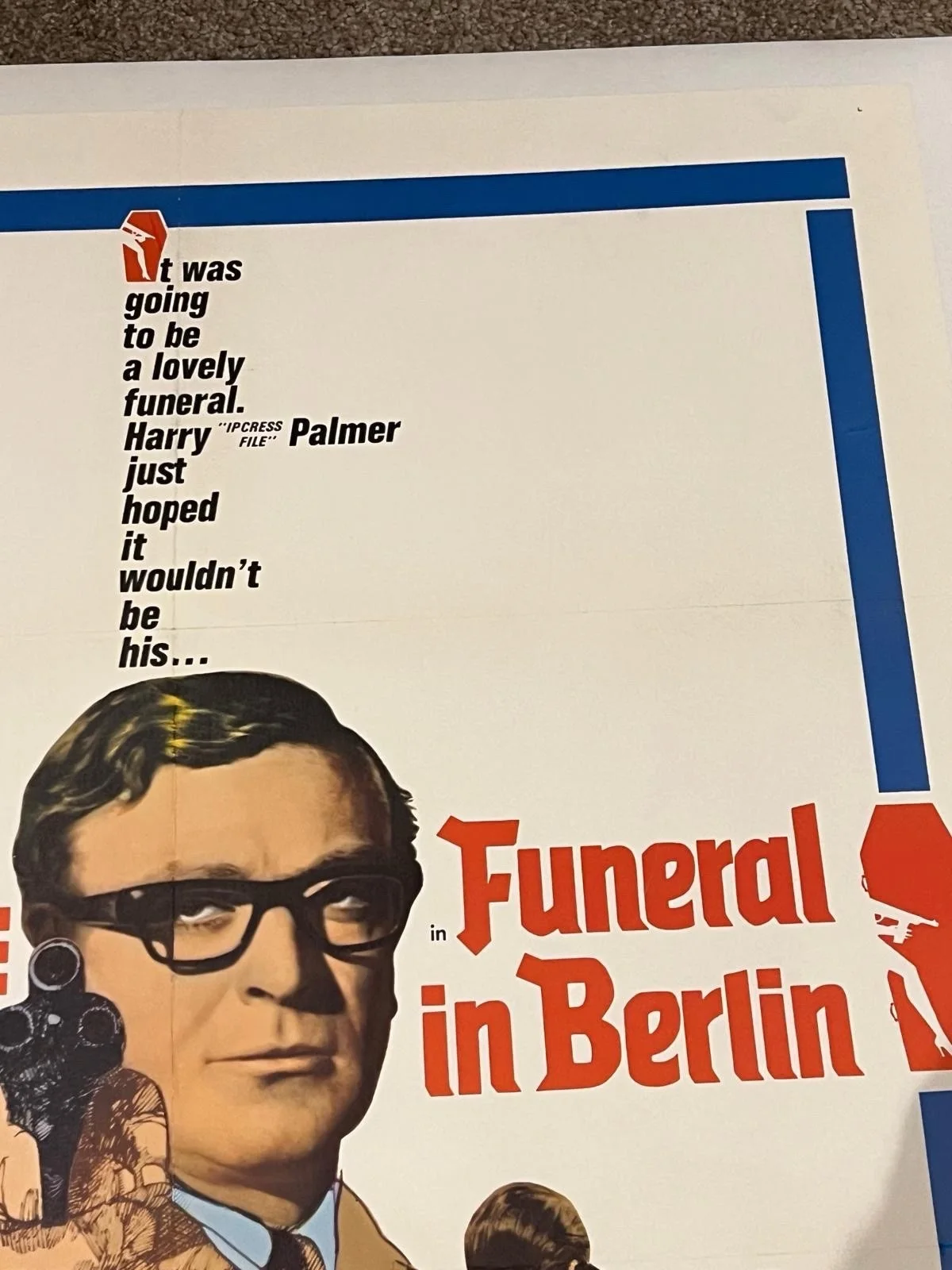 Funeral In Berlin US One Sheet 1967 First Release Film Poster 27x41 LINEN BACKED, image 2