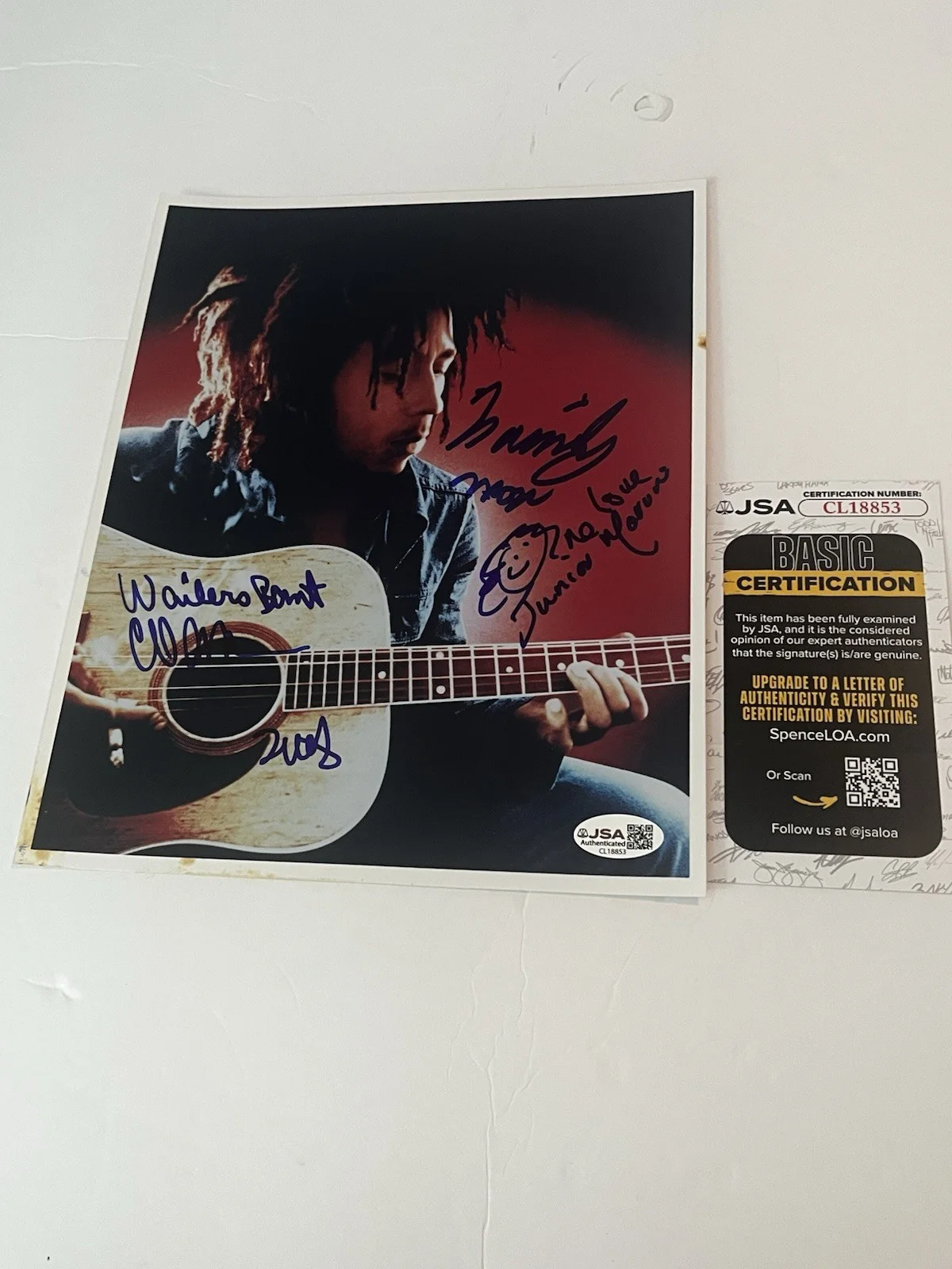 Bob Marley Signed 8X10 Wailors Family Man Barrett Junior Marvin Al Anderson JSA, изображение 2