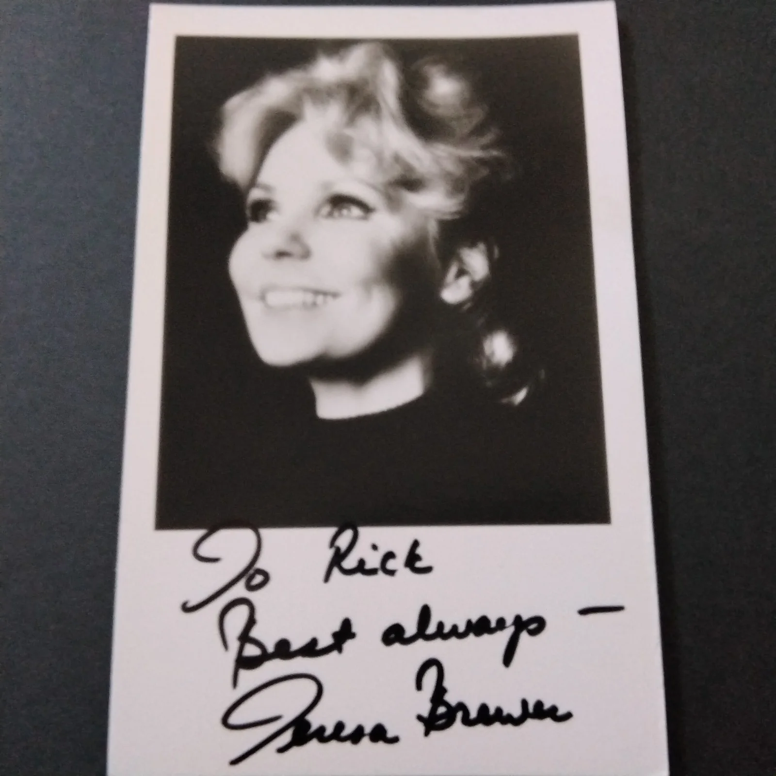 Teresa Brewer SIGNED 3x5 Photo Radio Movie TV Singer Let Me Go Lover Tear Fell, изображение 5