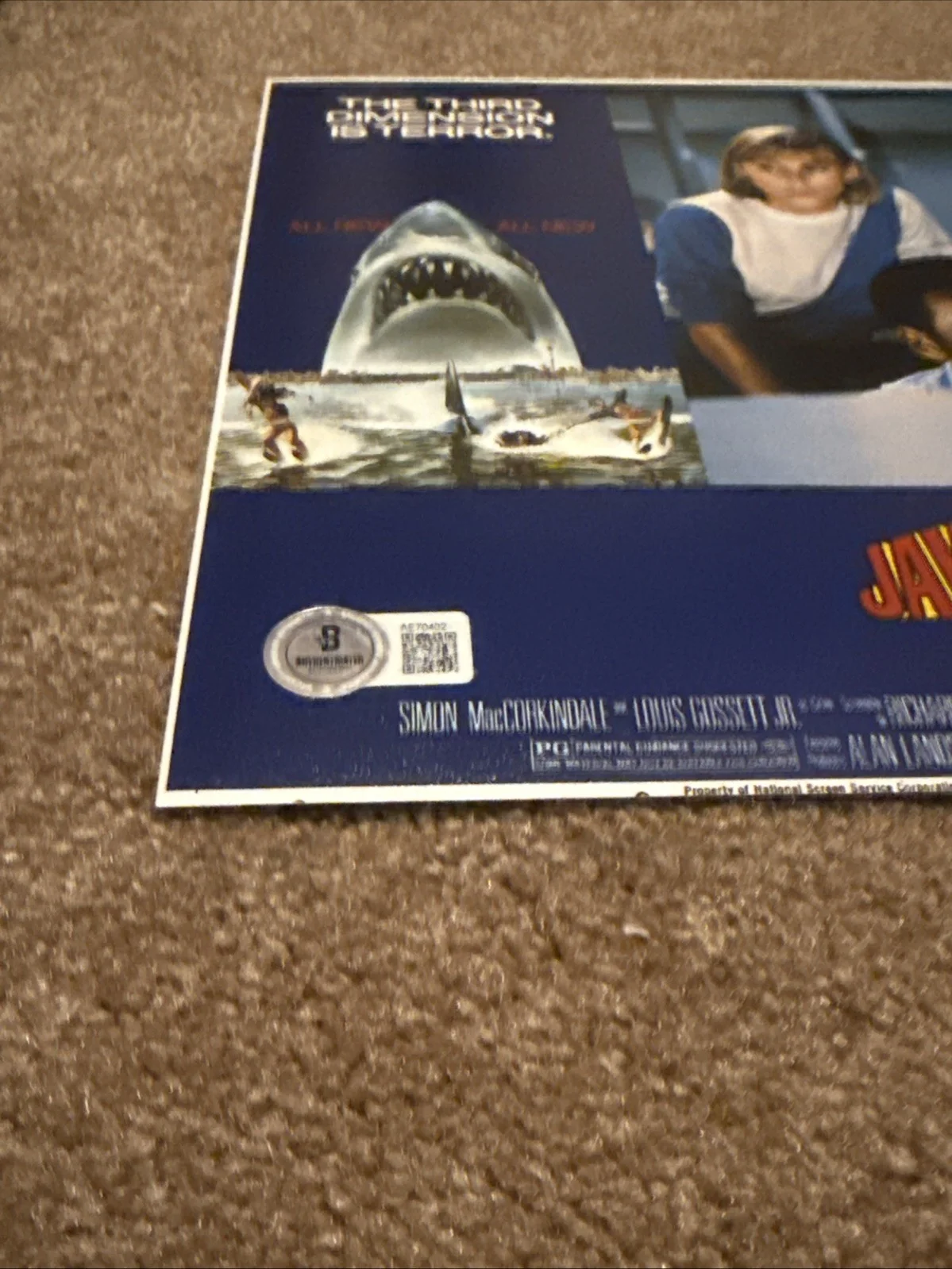 BESS ARMSTRONG SIGNED 8X10 PHOTO BECKETT BAS COA HIGH ROAD TO CHINA JAWS 3D, image 2
