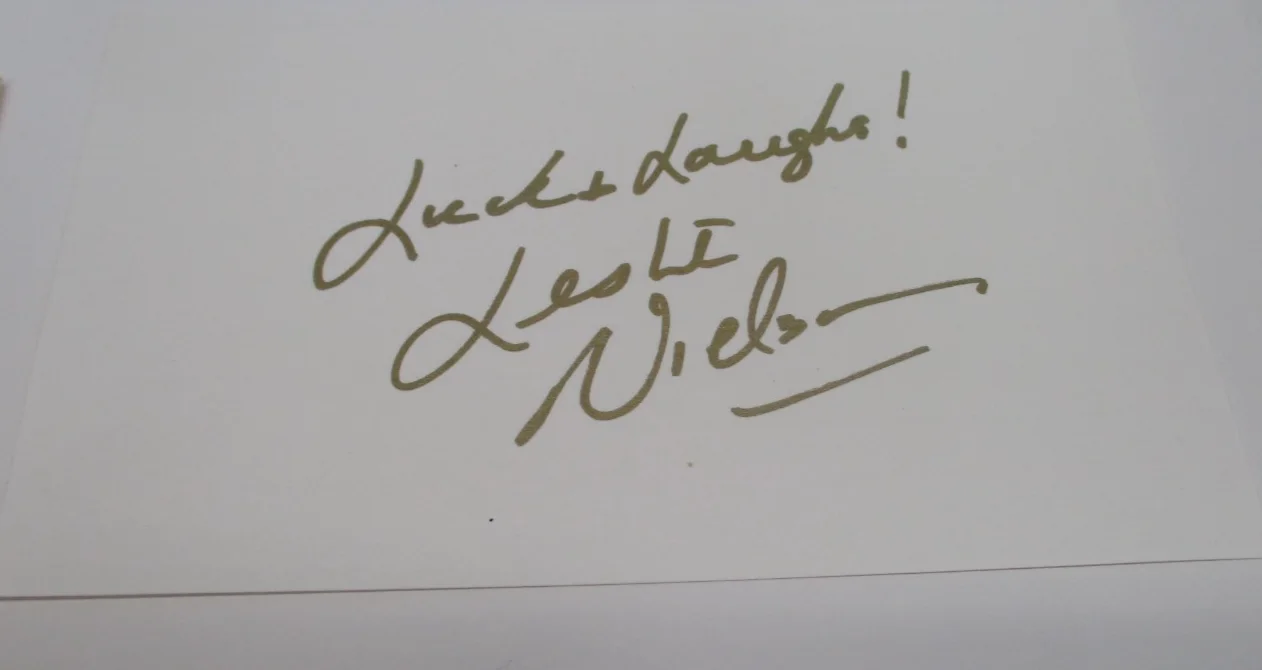 5 FORBIDDEN PLANET Autographs LESLIE NIELSEN Anne Frances etc... w/ COA CM5803, image 5