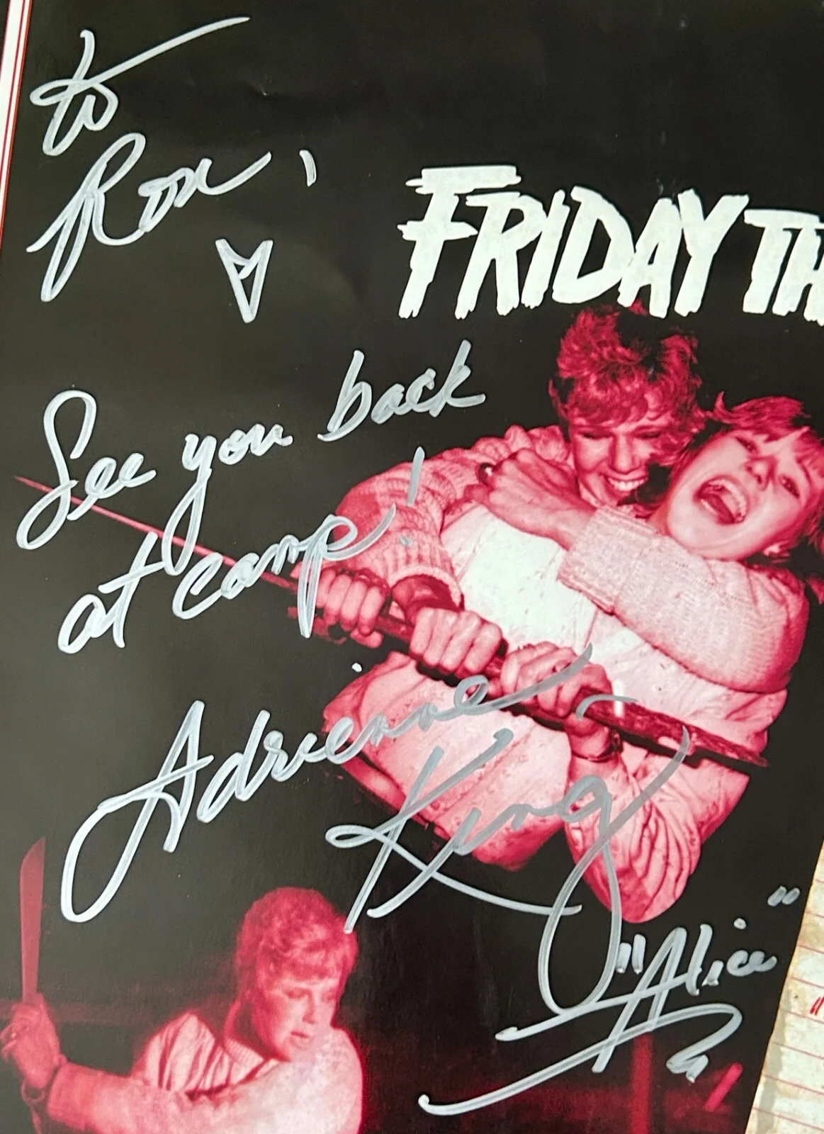 Adrienne King — Friday The 13th 16x20 Rolled Poster 371/1300 SIGNED By Adrienne King "Alice", изображение 3