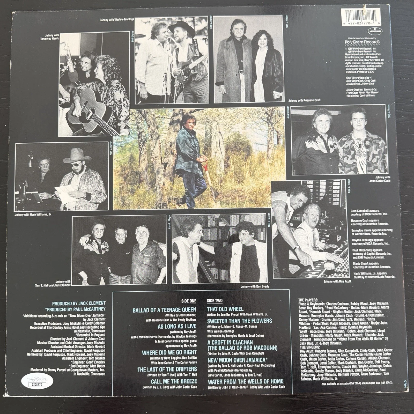 Johnny Cash Signed Water From The Wells Of Home Album JSA LOA Country Music Icon, изображение 2