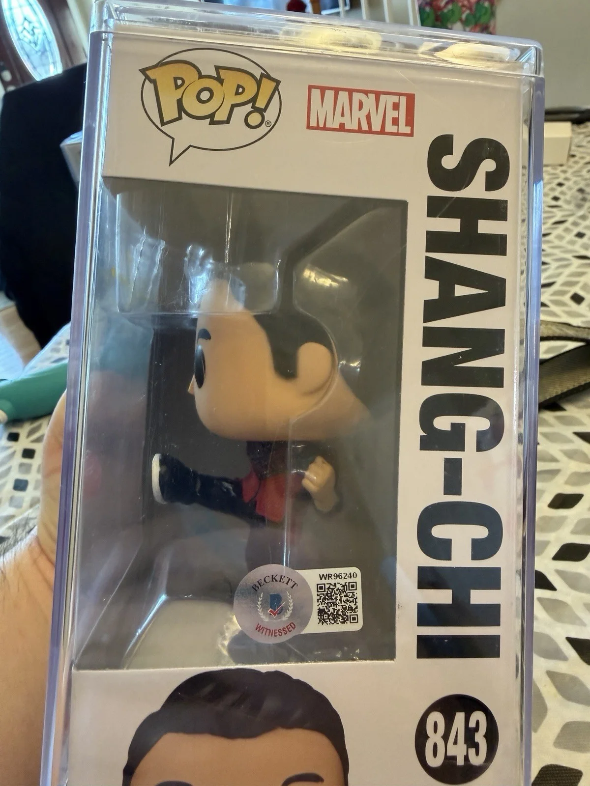 Simu Liu Autographed Signed Shang-Chi Funko Pop 843 Beckett Witnessed, изображение 2