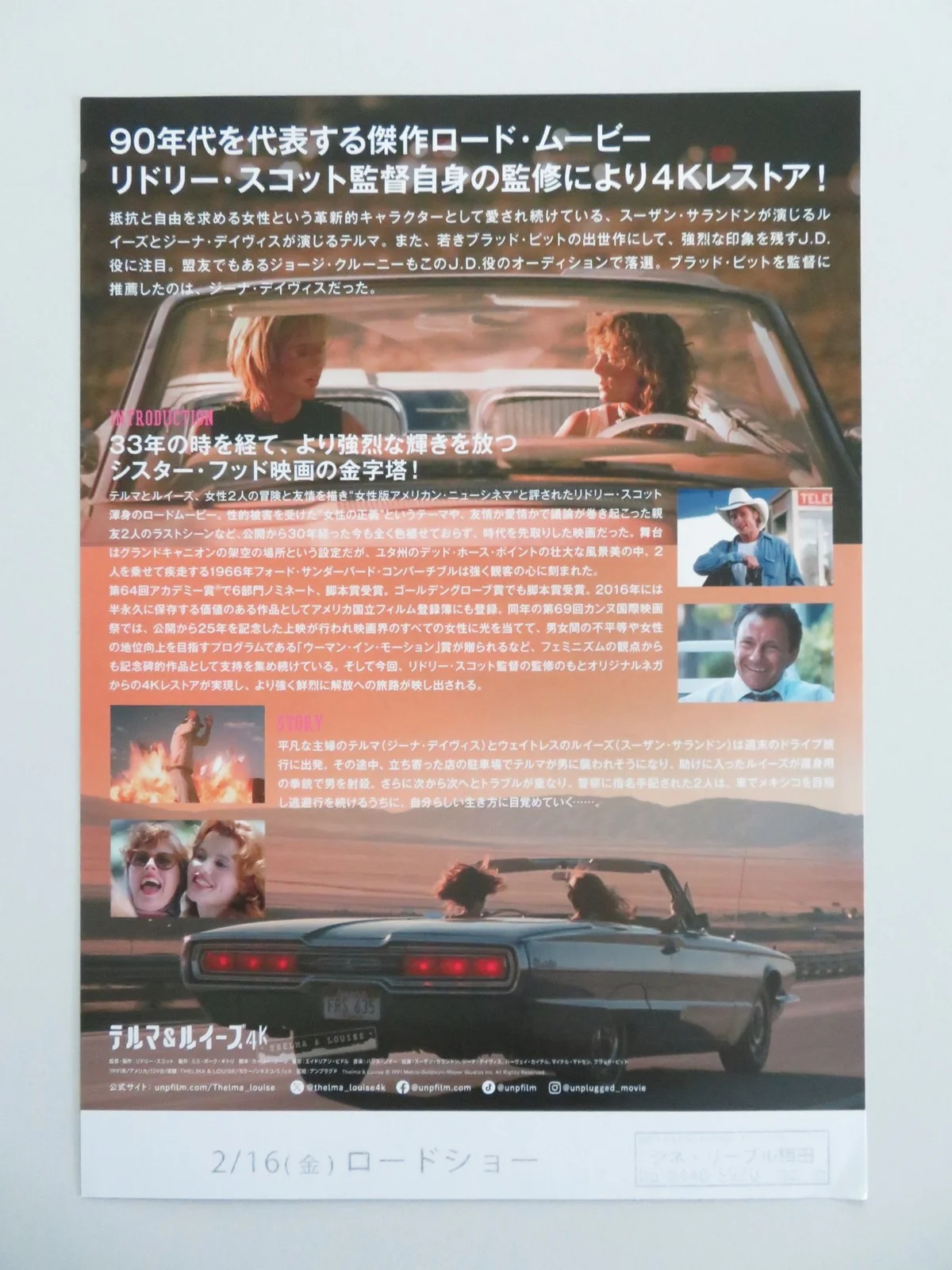 THELMA AND LOUISE 4K JAPANESE CHIRASHI (B5) POSTER SARANDON GEENA DAVIS R2023, изображение 3
