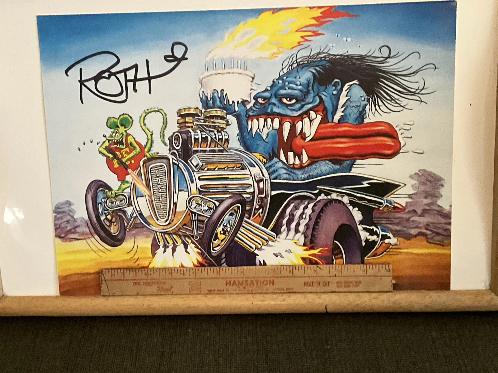 Ed Big Daddy Roth Signed Poster, Junk Yard Kid & Rat Fink, изображение 2