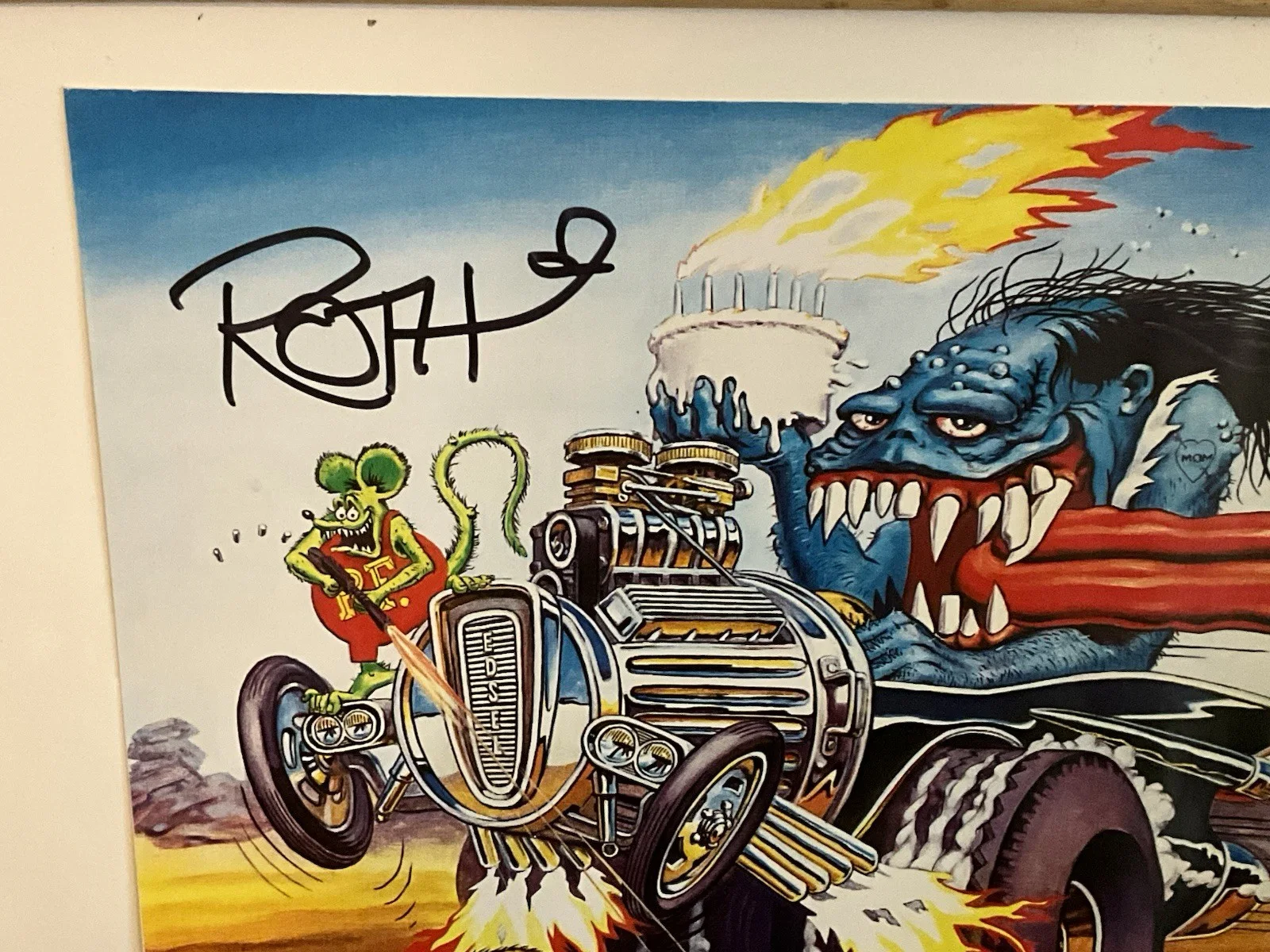 Ed Big Daddy Roth Signed Poster, Junk Yard Kid & Rat Fink, изображение 3