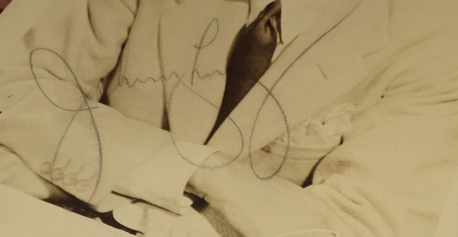 Johnny Long Autographed 5x7 Promotional 1943 Photograph from Scrapbook, image 3