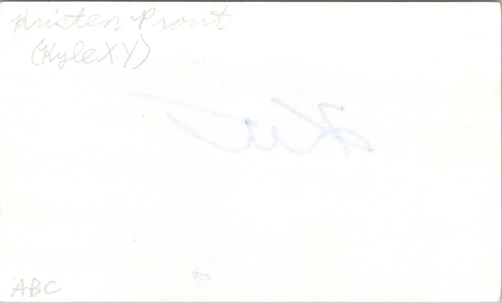 Kirsten Prout Zien — Kirsten Prout Zien Signed 3x5 Index Card Kyle XY Autographed, изображение 2