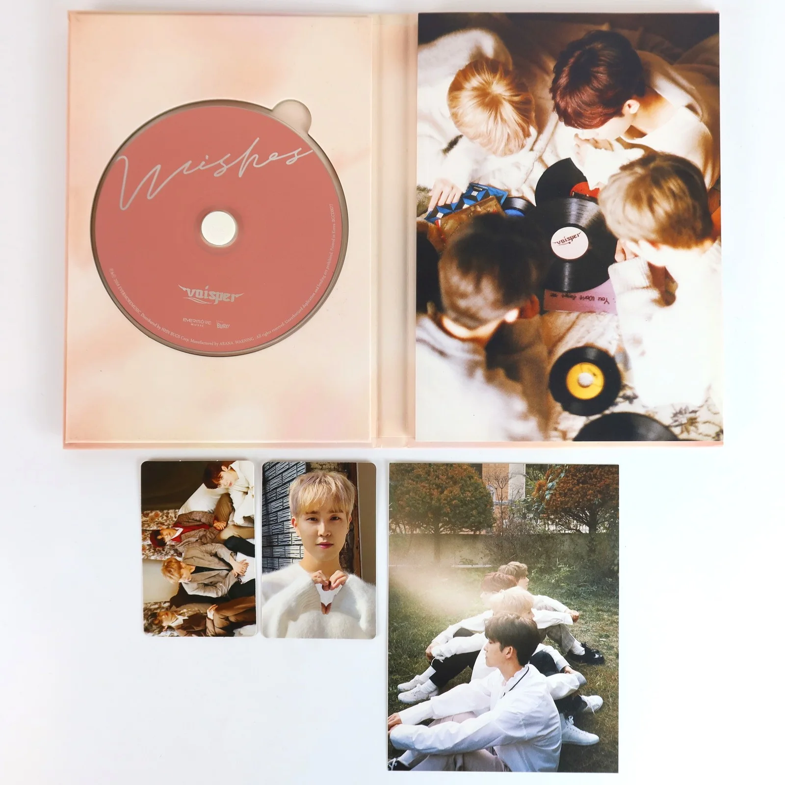 Voisper - Wishes 1st Album Signed Autographed CD Promo 2018 K-Pop, image 2