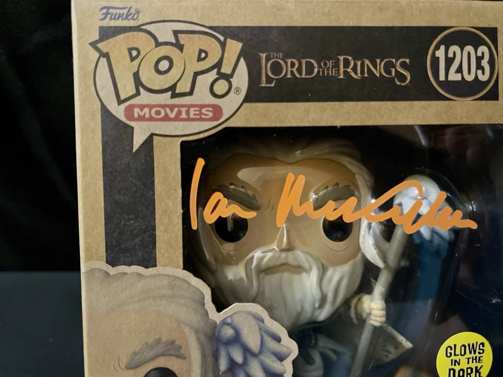 Ian McKellen — Ian McKellen Funko Pop Signed 1203 The Lord of The Rings Gandolf BAS, изображение 2