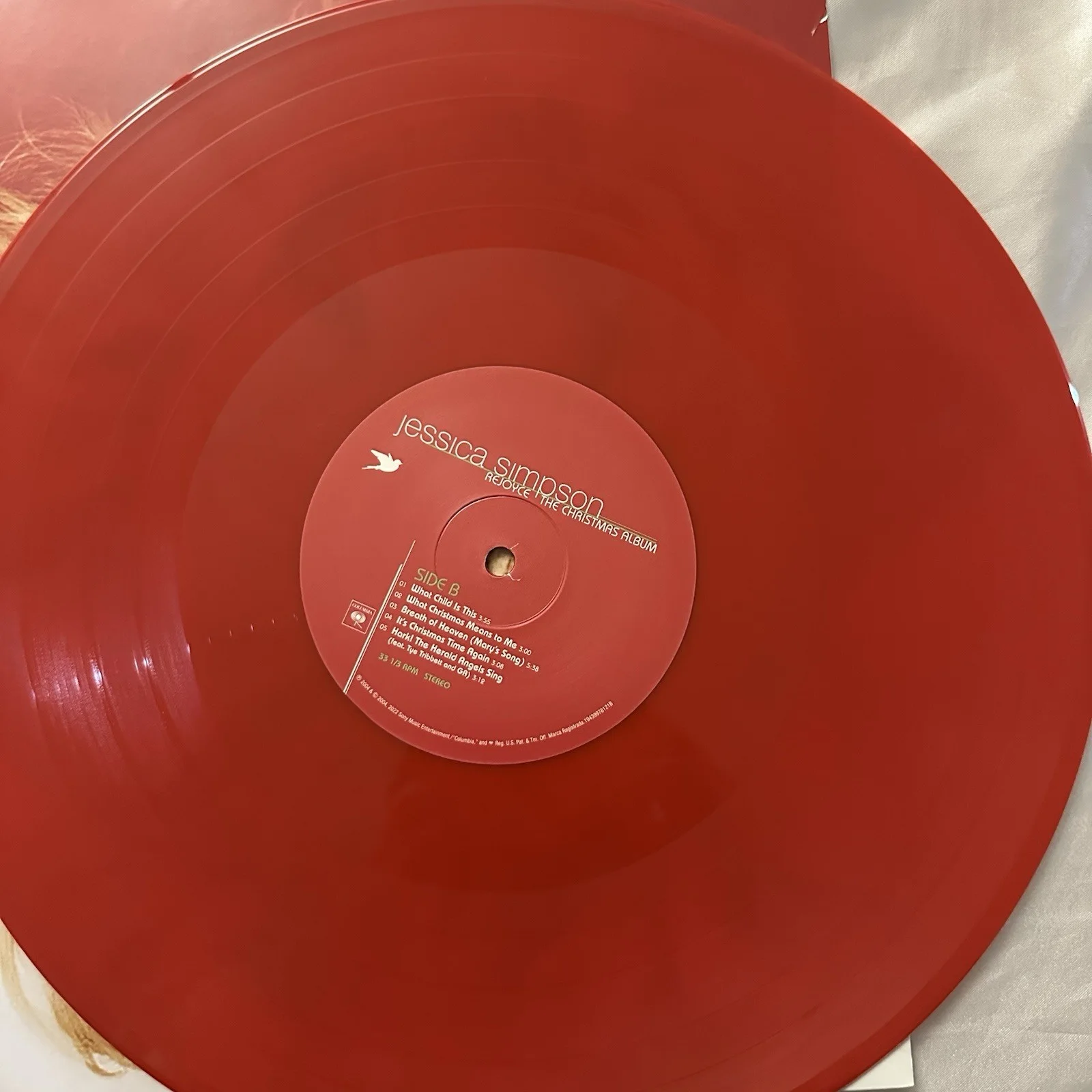 JESSICA SIMPSON SIGNED REJOYCE THE CHRISTMAS ALBUM VINYL LP, image 4