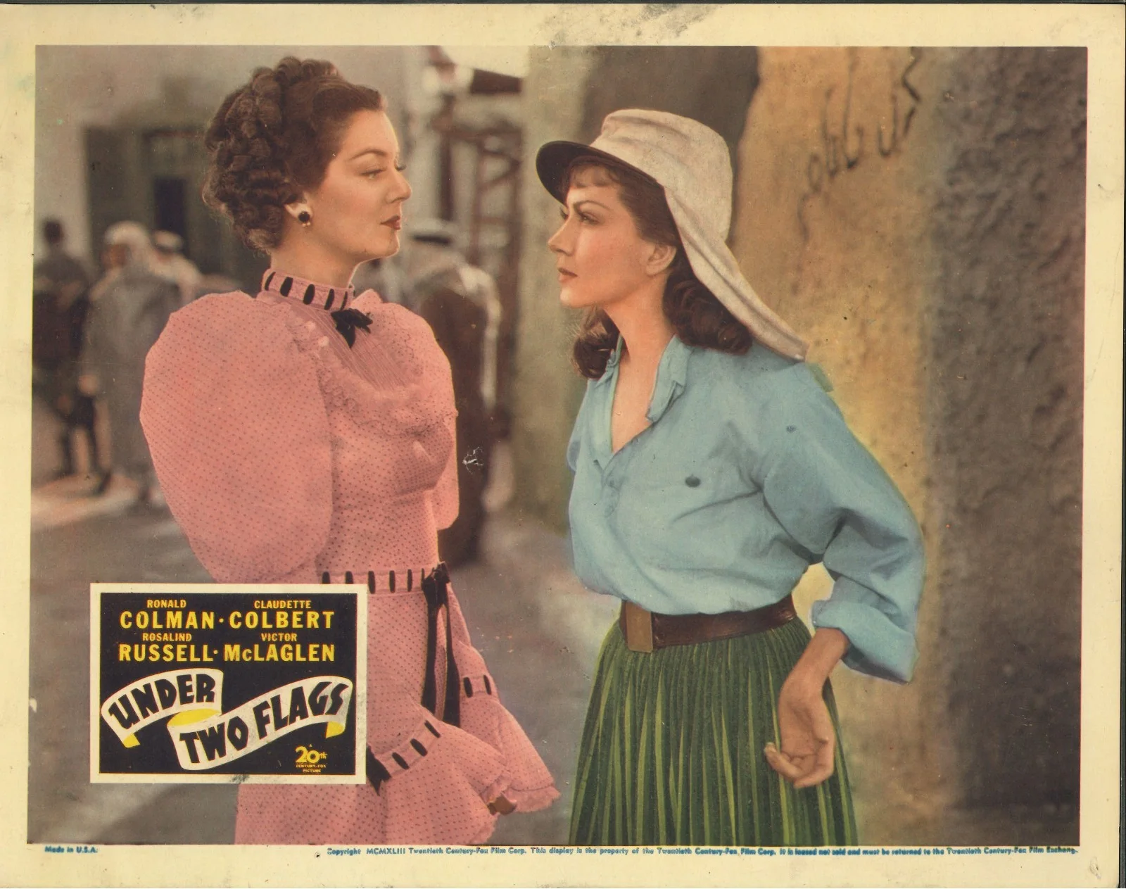 Under Two Flags 2x ORIGINAL US Lobby Cards Ronald Colman Claudette Colbert 1936, изображение 2