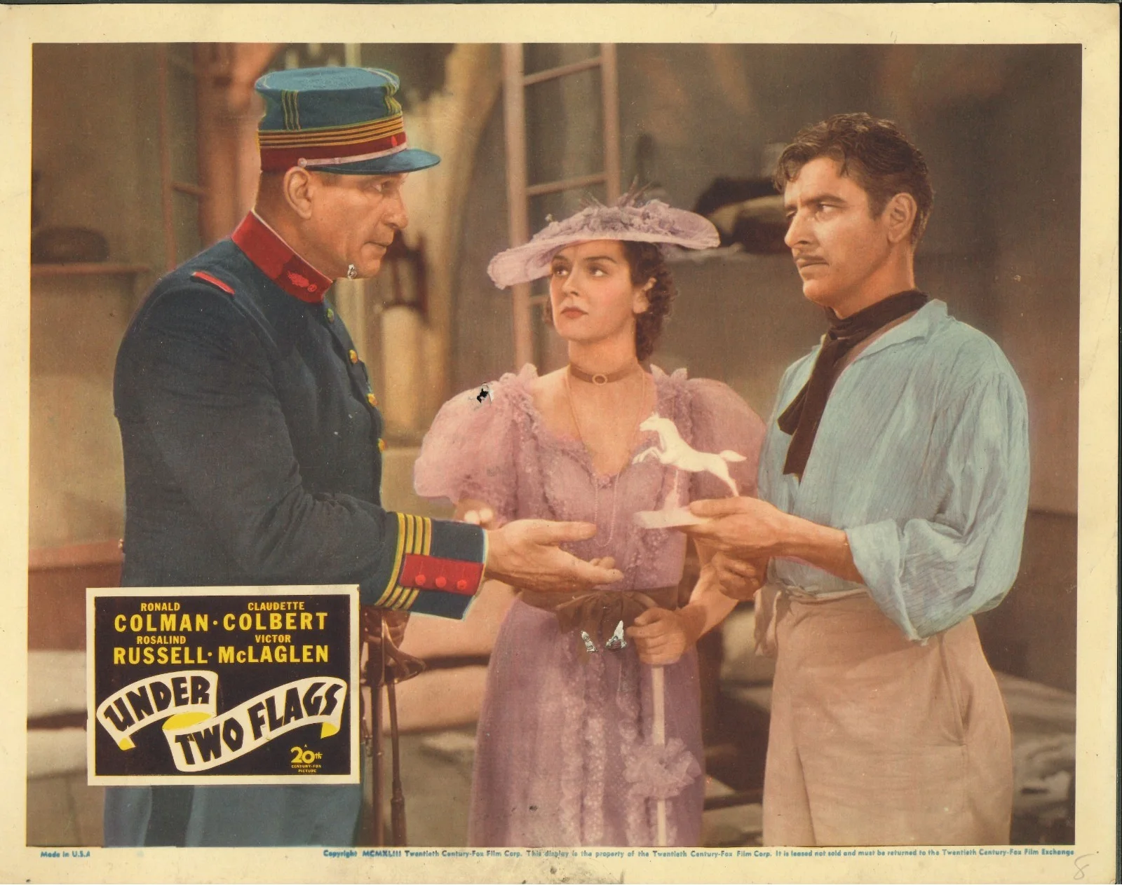 Under Two Flags 2x ORIGINAL US Lobby Cards Ronald Colman Claudette Colbert 1936, изображение 3