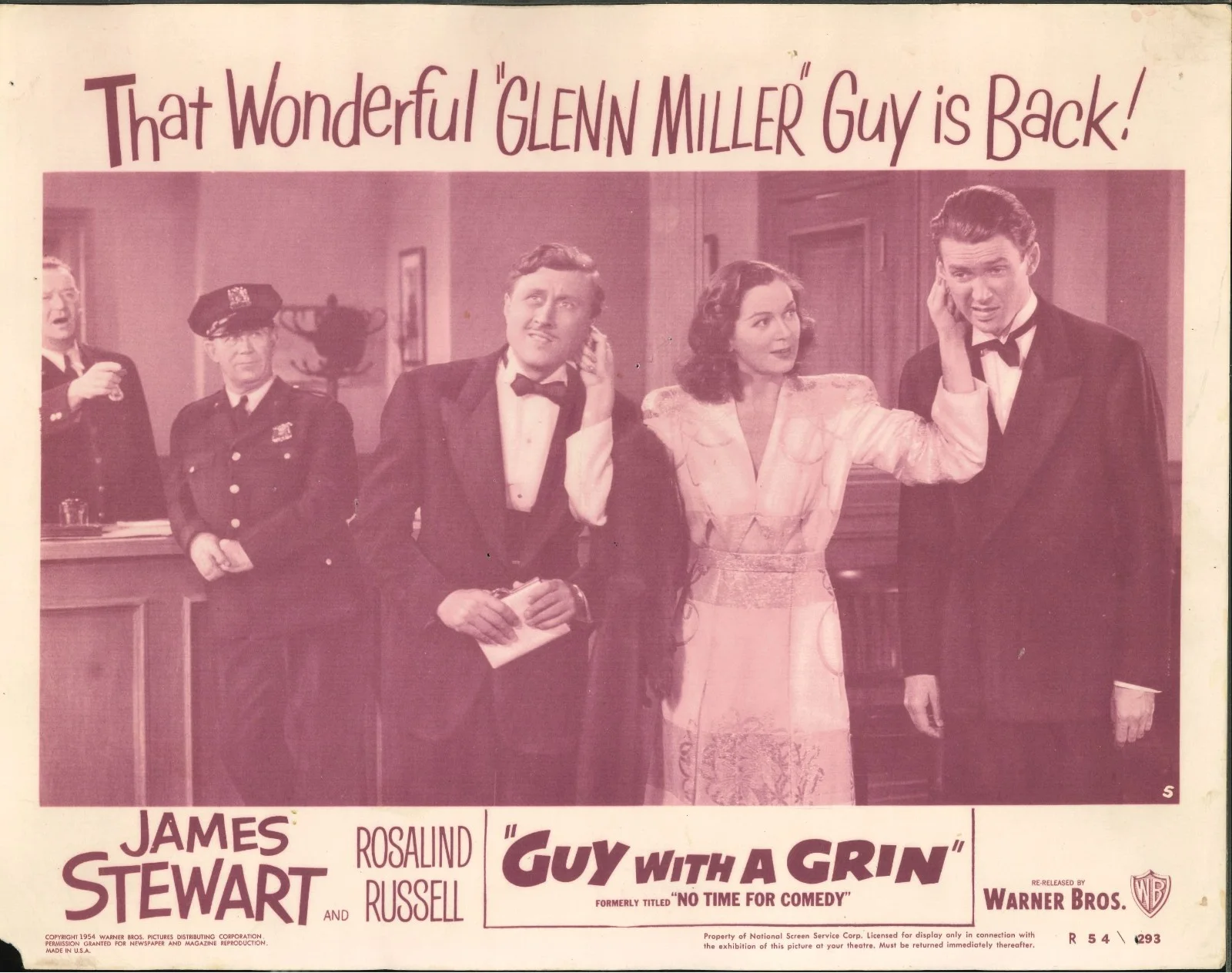 Guy with a Grin 2x ORIGINAL US Lobby Cards James Stewart Rosalind Russell 1954RR, изображение 2