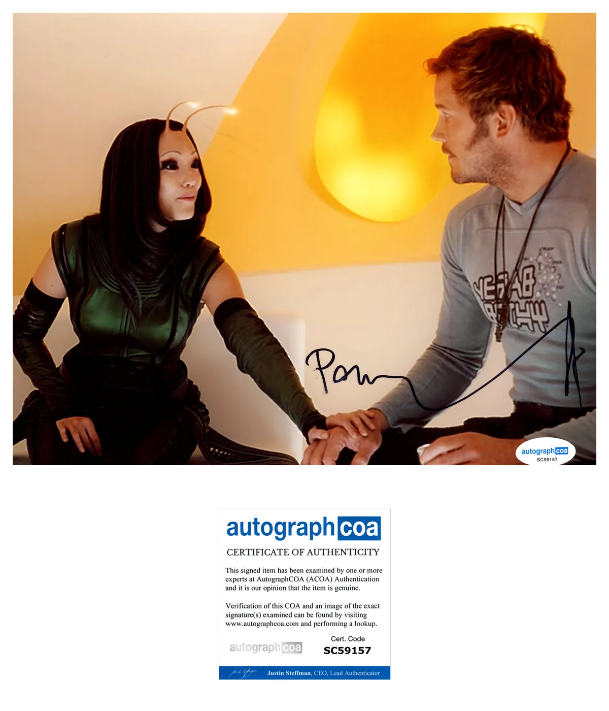 pom klementieff — Pom Klementieff Signed Guardians of Galaxy MANTIS 8x10 Photo EXACT Proof ACOA