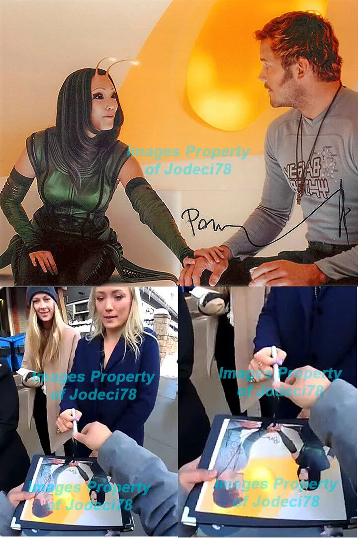 pom klementieff — Pom Klementieff Signed Guardians of Galaxy MANTIS 8x10 Photo EXACT Proof ACOA, image 3