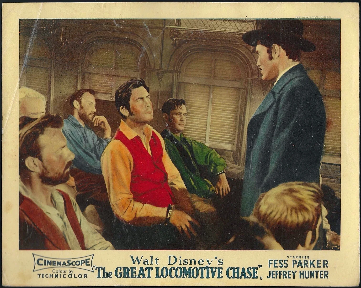 Great Locomotive Chase 5x Original UK FOH Lobby Cards Fess Parker Disney 1956, изображение 2