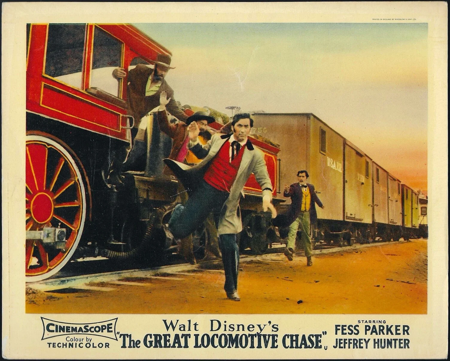 Great Locomotive Chase 5x Original UK FOH Lobby Cards Fess Parker Disney 1956, изображение 4