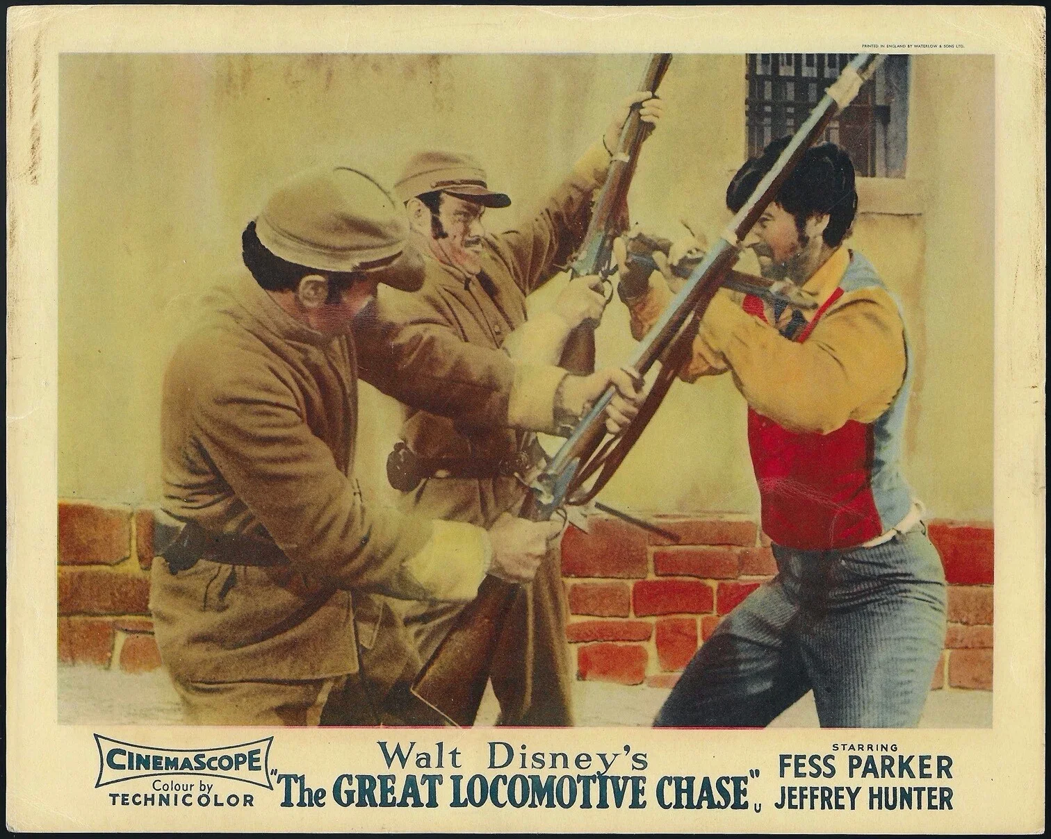 Great Locomotive Chase 5x Original UK FOH Lobby Cards Fess Parker Disney 1956, изображение 5