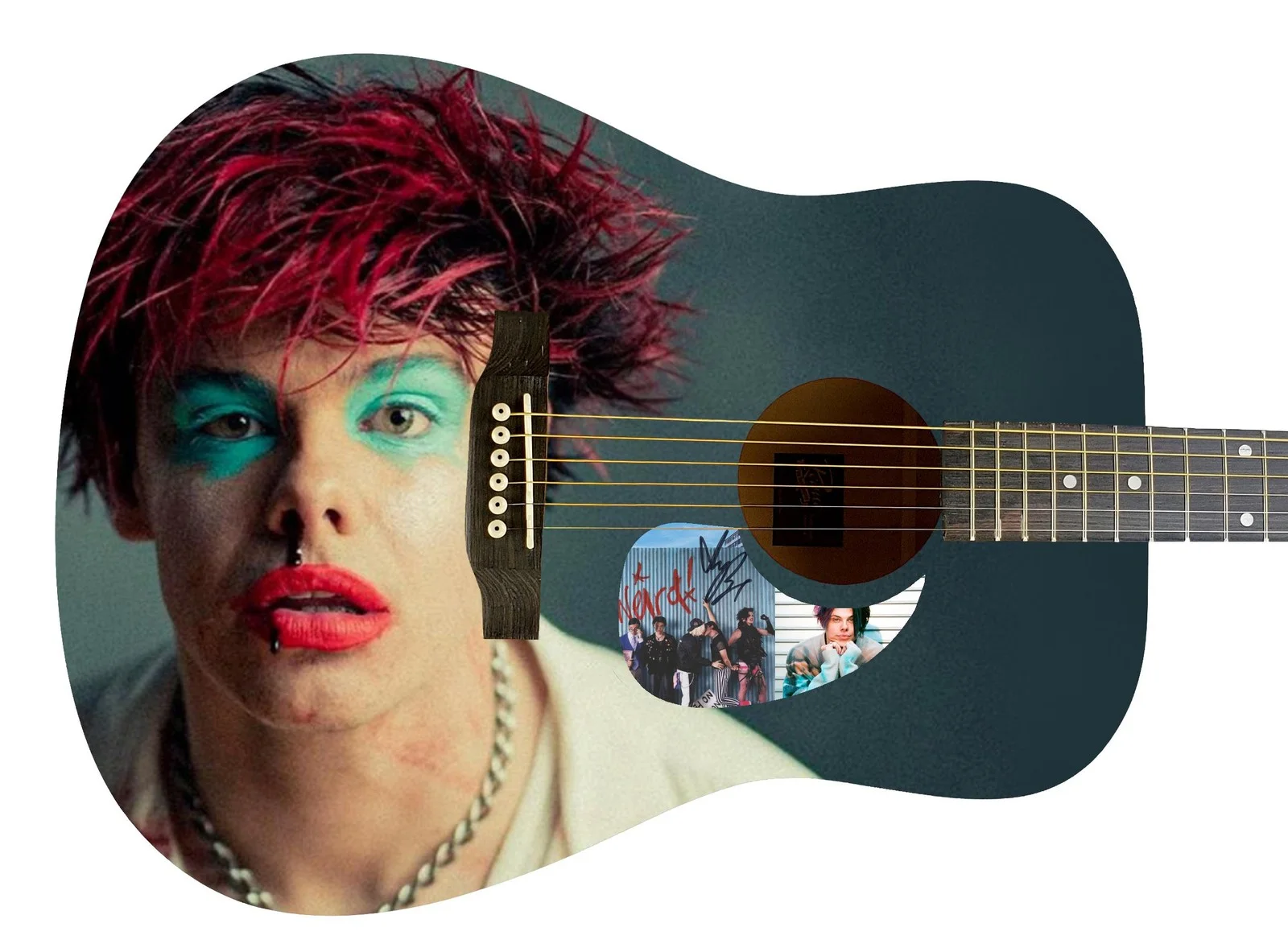 Yungblud — Yungblud Autographed Signed Acoustic Custom Photo Guitar Weird! ACOA