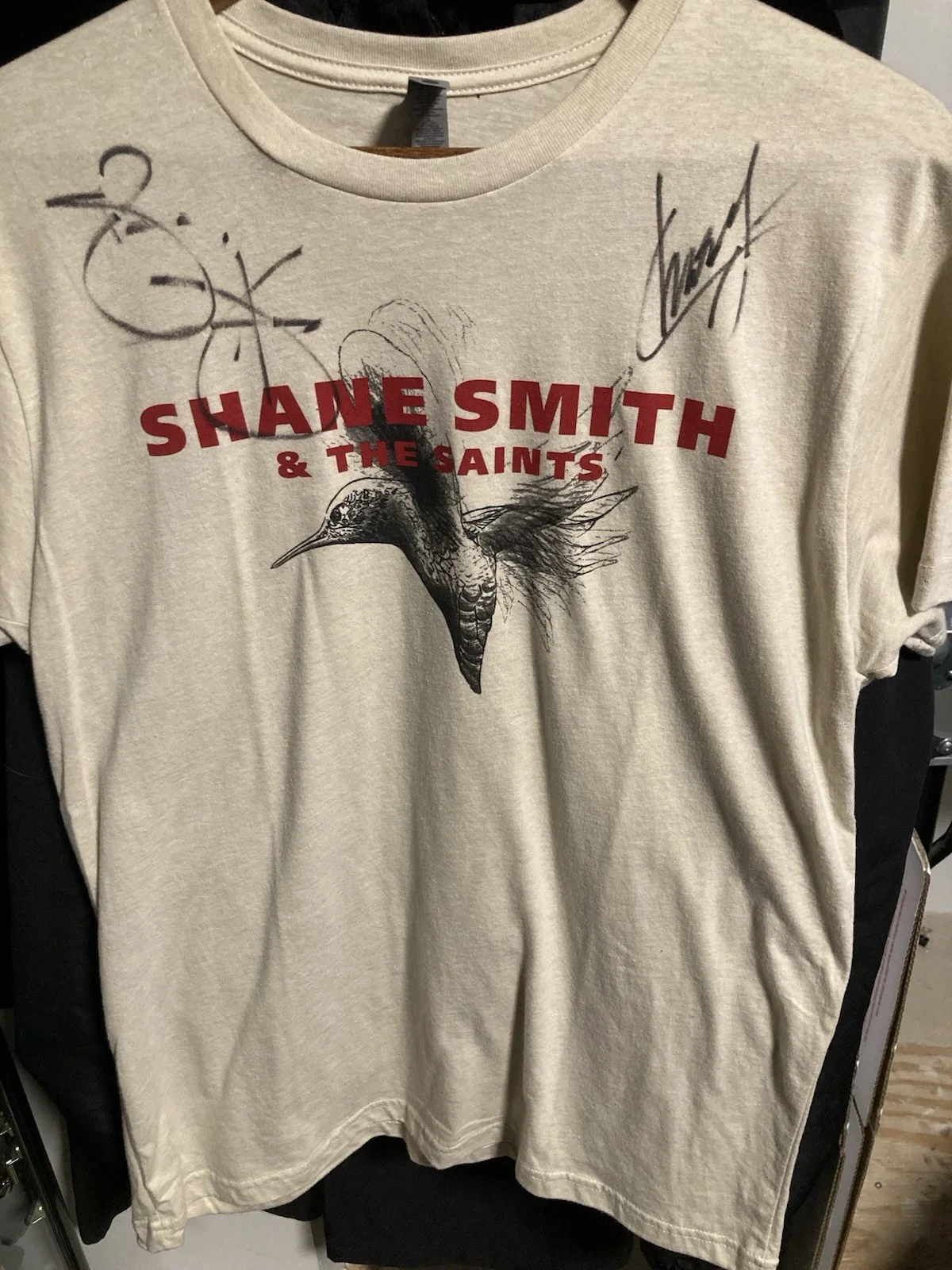 Shane Smith & The Saints Autographed Signed T-shirt Hummingbird Sz M, изображение 5