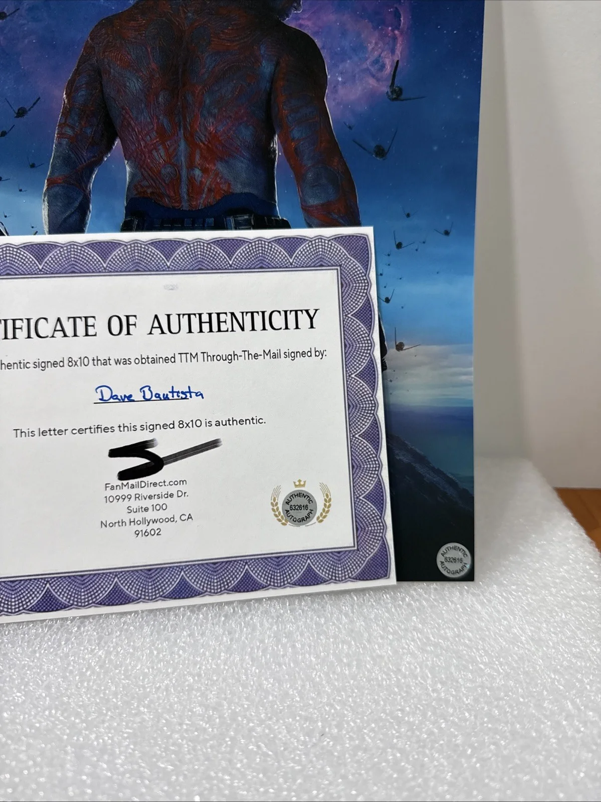 Dave Bautista — Dave Bautista (Guardians Of Galaxy) Signed Autographed 8x10 photo AUTO with COA, image 2