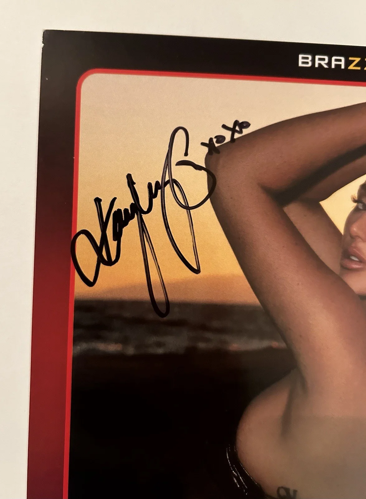 Kayley Gunner — Kayley Gunner Adult Star Brazzers Signed 8x10 Photo Card AVN Proof Pic