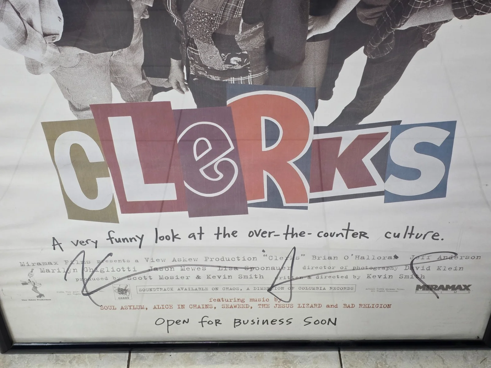 Kevin Smith — Kevin Smith Signed Clerks 27x40 Full Size Poster Autograph, image 2