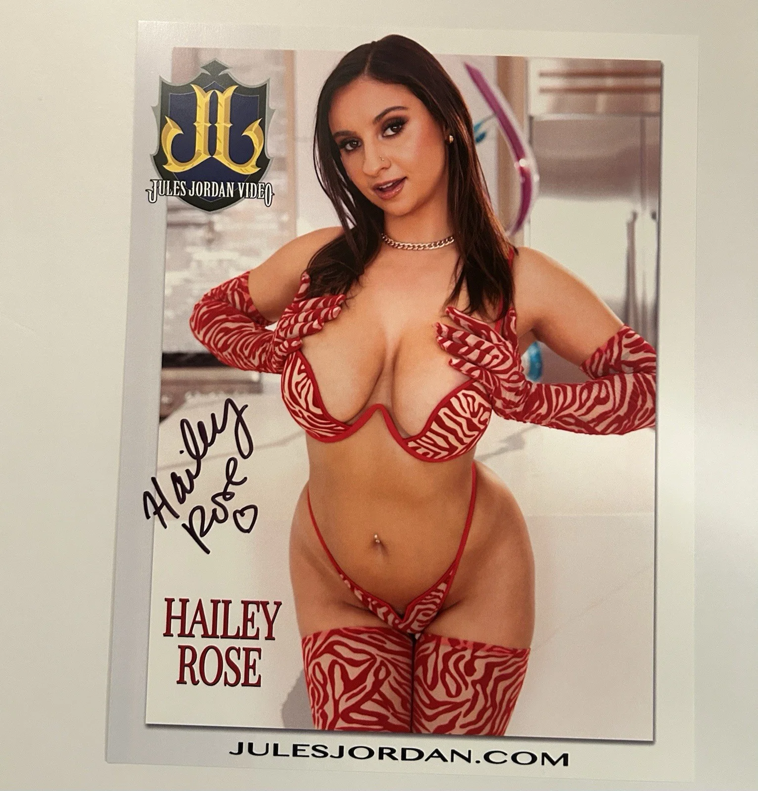 Hailey Rose Adult Star Signed 8x10 Photo Jules Jordan Productions Autograph AVN, изображение 2