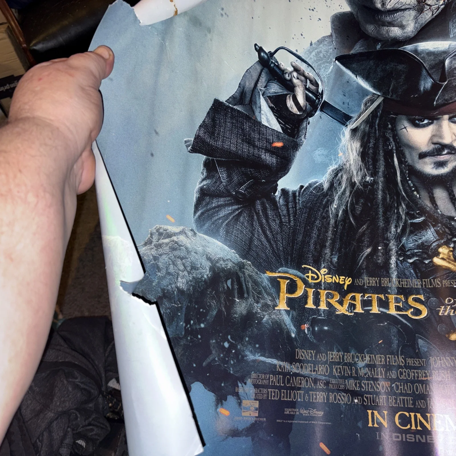 Pirates of the Caribbean Salazar's Revenge Original UK Cinema Quad Poster 2017, изображение 3