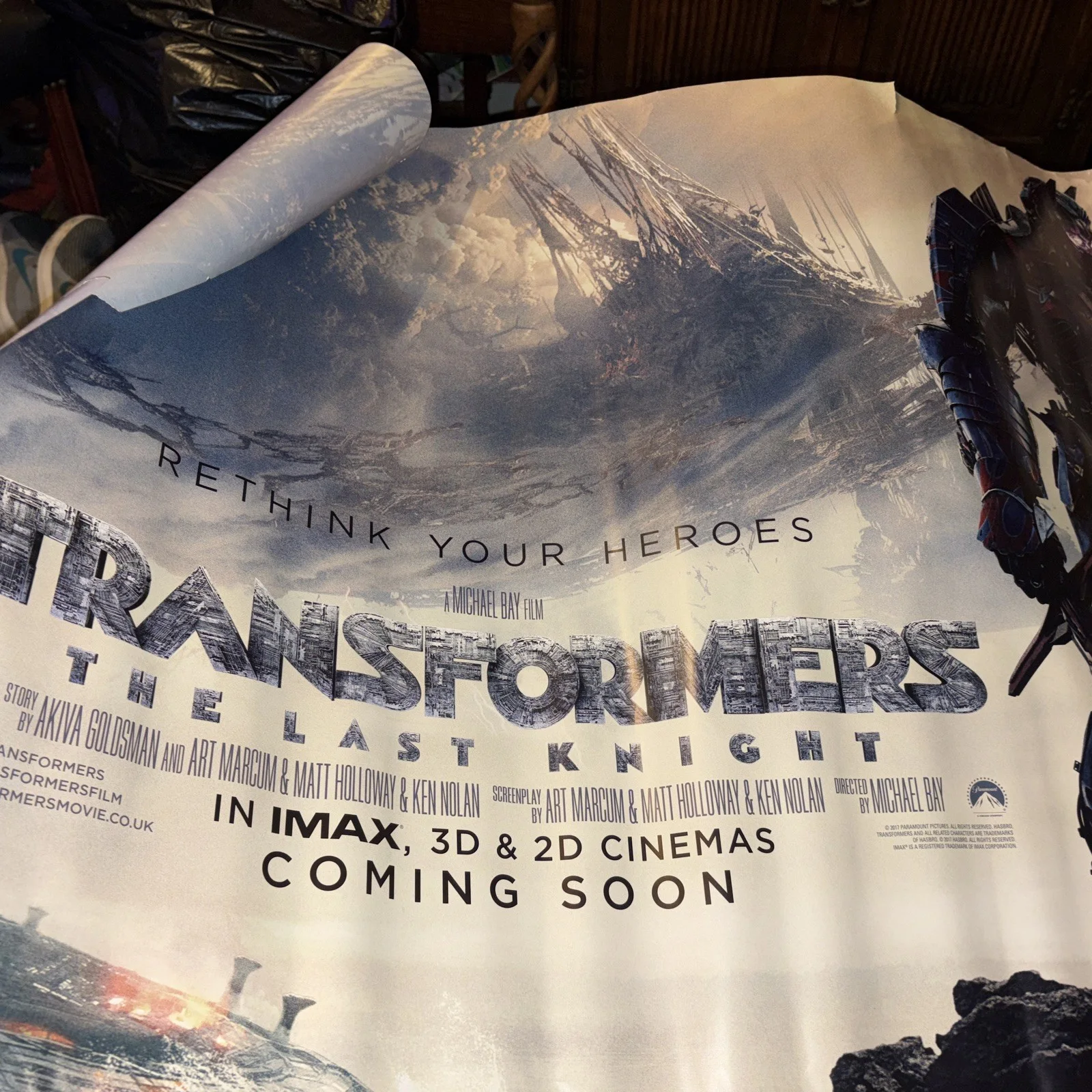 TRANSFORMERS LAST KNIGHT5/ORIG. BRITISH QUAD MOVIE POSTER (MARK WAHLBERG) Q353, изображение 2